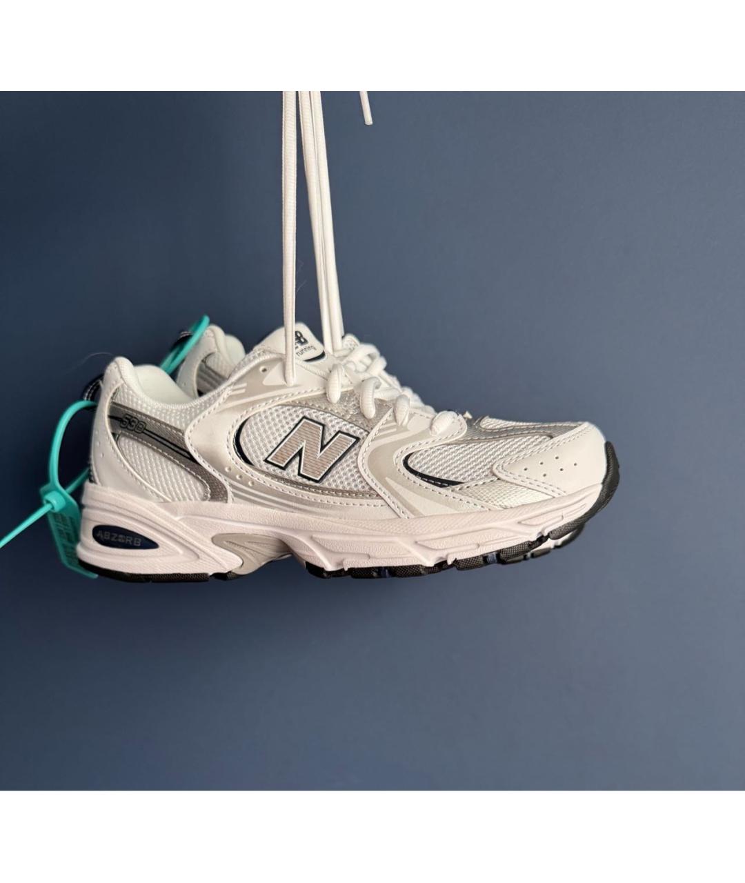 NEW BALANCE Белые текстильные кроссовки, фото 6