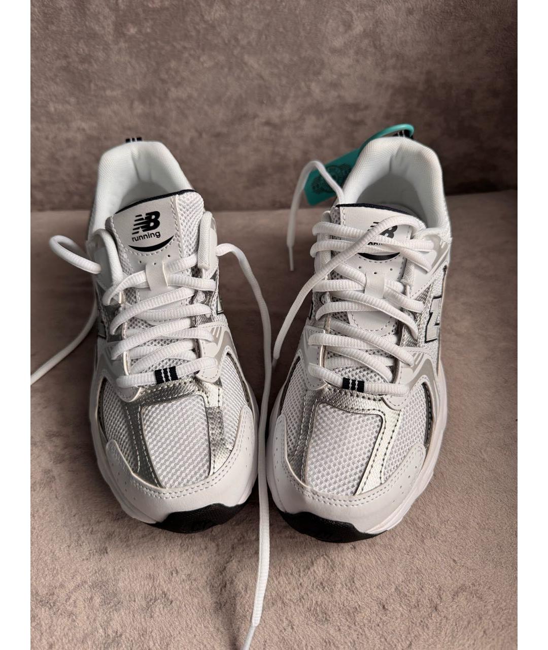NEW BALANCE Белые текстильные кроссовки, фото 2