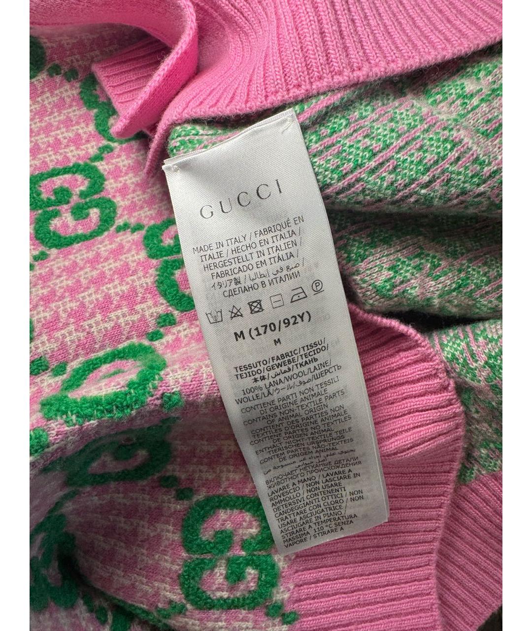 GUCCI Розовый шерстяной кардиган, фото 6
