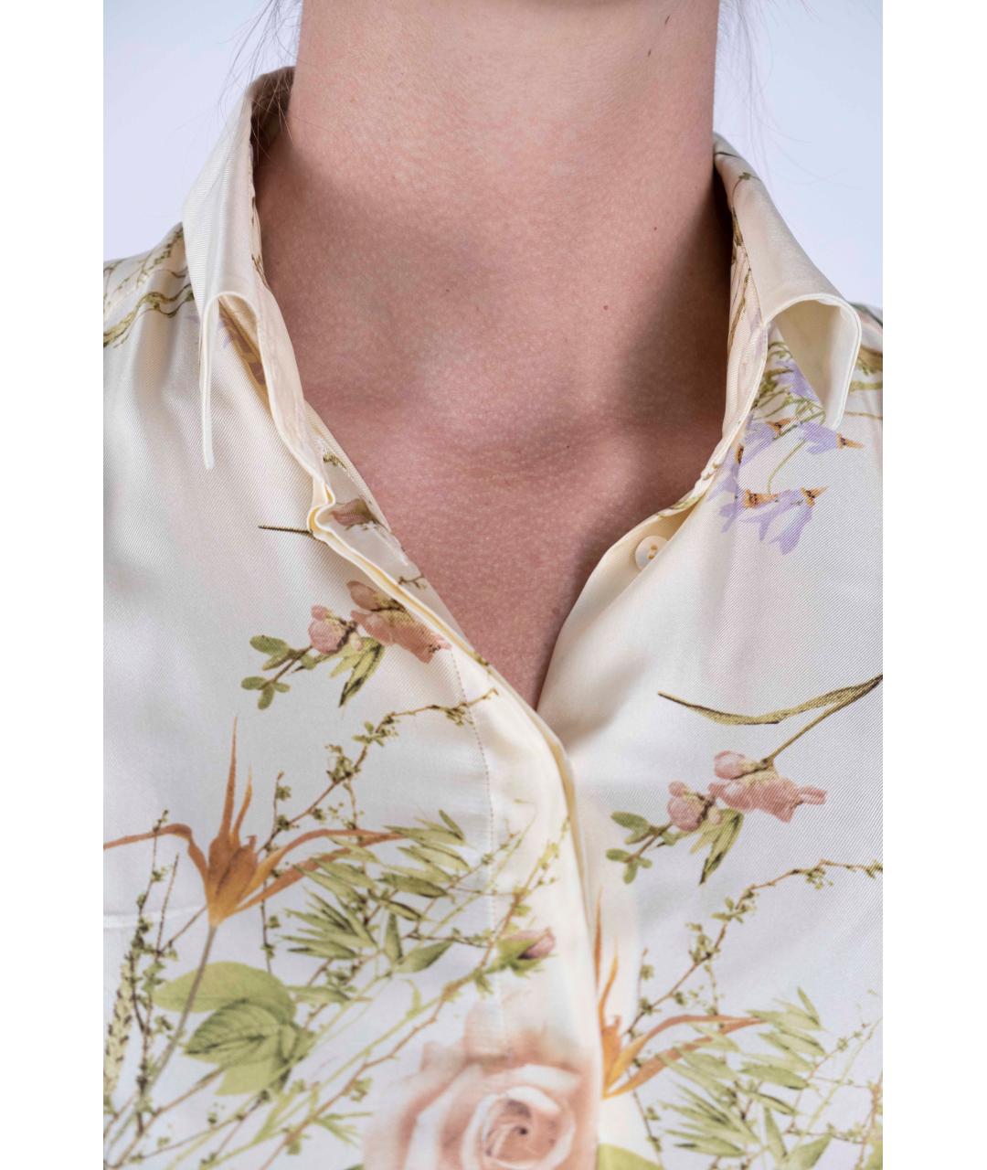 MAX MARA Бежевая шелковая блузы, фото 4