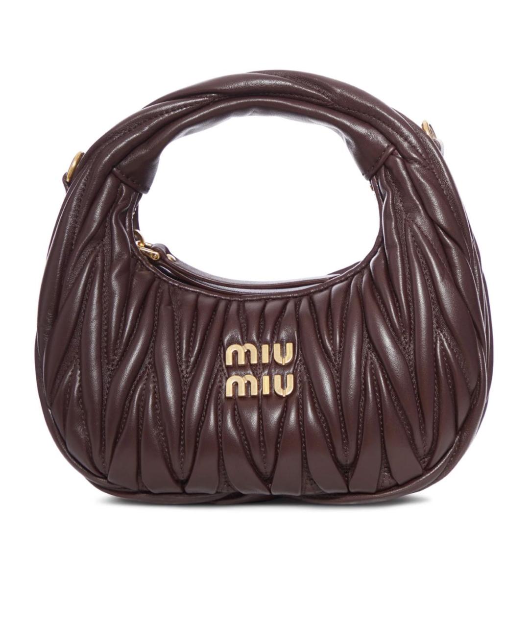 MIU MIU Коричневая кожаная сумка через плечо, фото 1