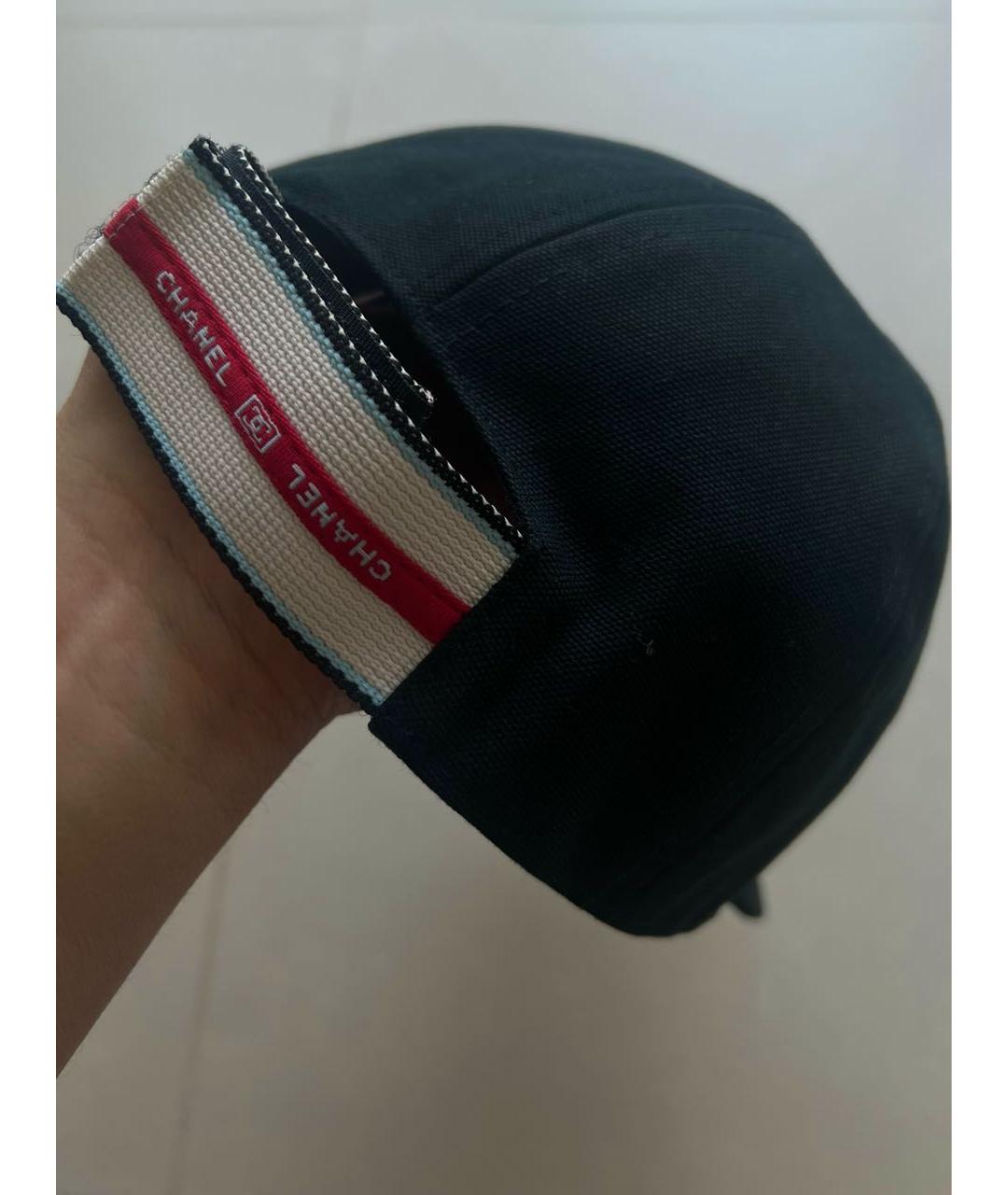 CHANEL Темно-синяя хлопковая кепка, фото 4