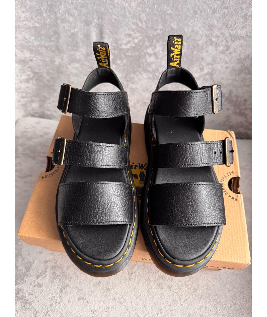 DR. MARTENS Черные кожаные сандалии, фото 2