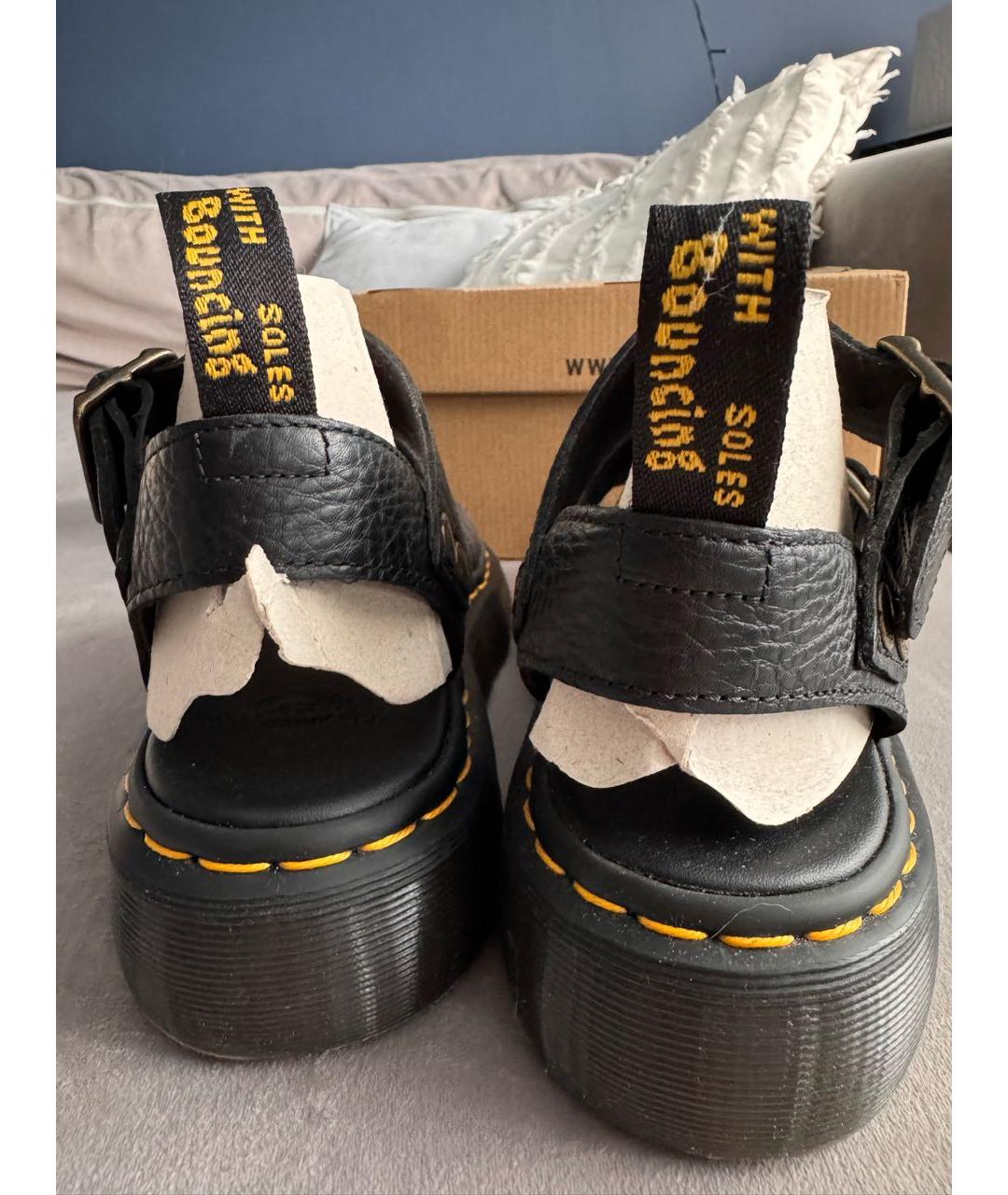 DR. MARTENS Черные кожаные сандалии, фото 4