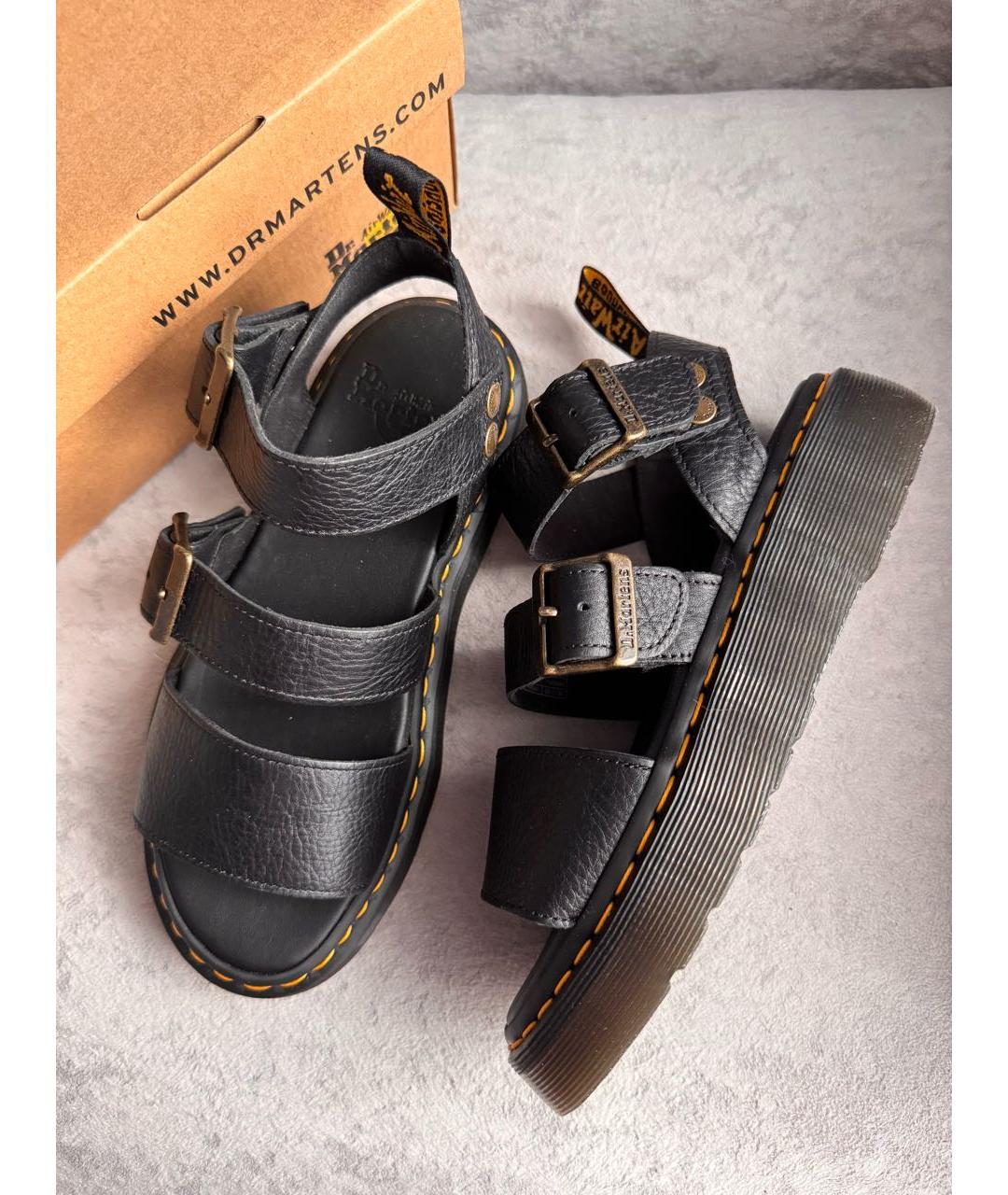 DR. MARTENS Черные кожаные сандалии, фото 9