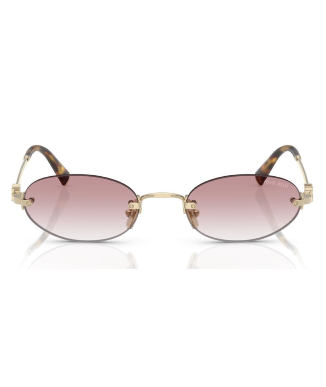 MIU MIU Розовые металлические солнцезащитные очки, фото 8