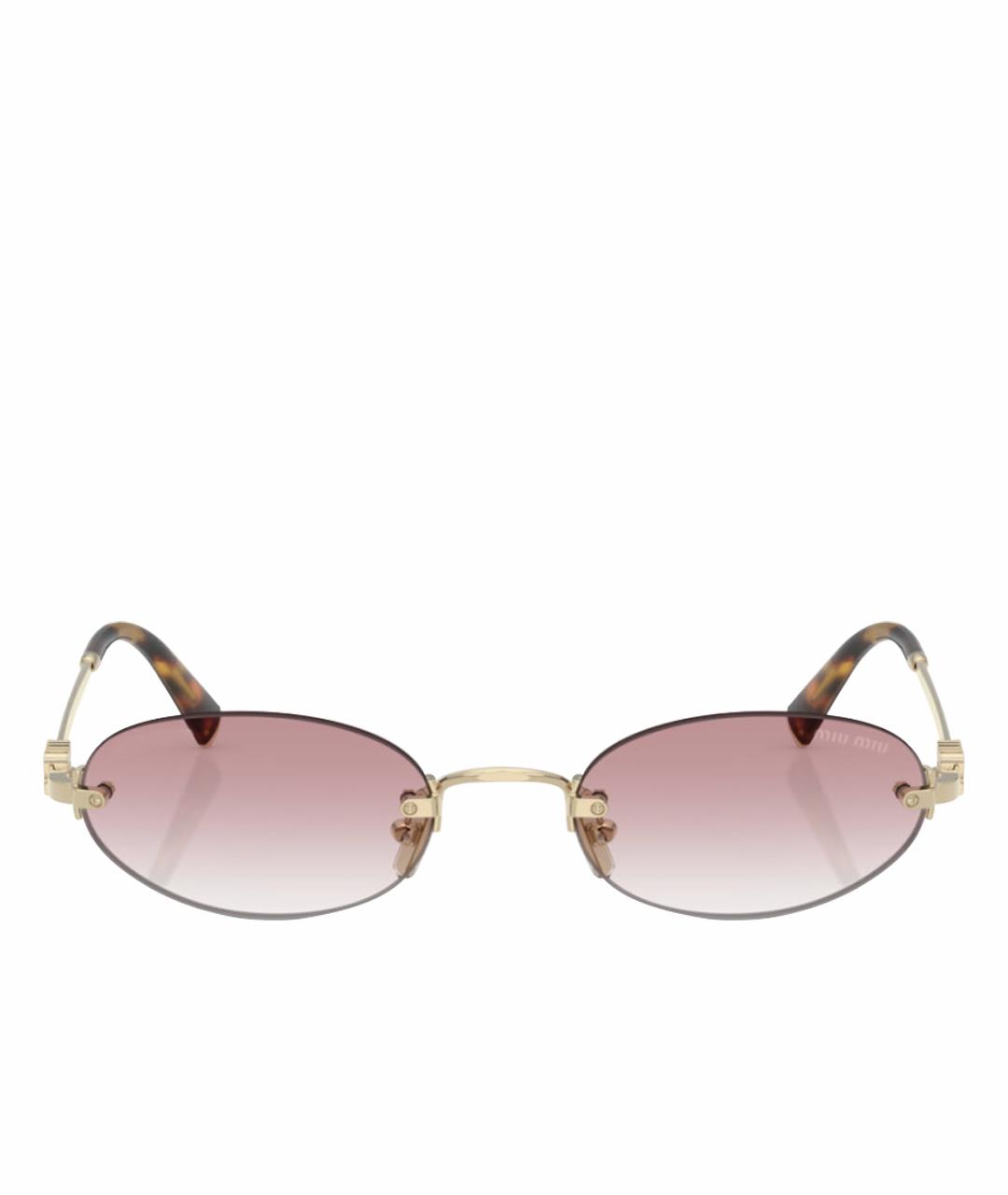 MIU MIU Розовые металлические солнцезащитные очки, фото 1