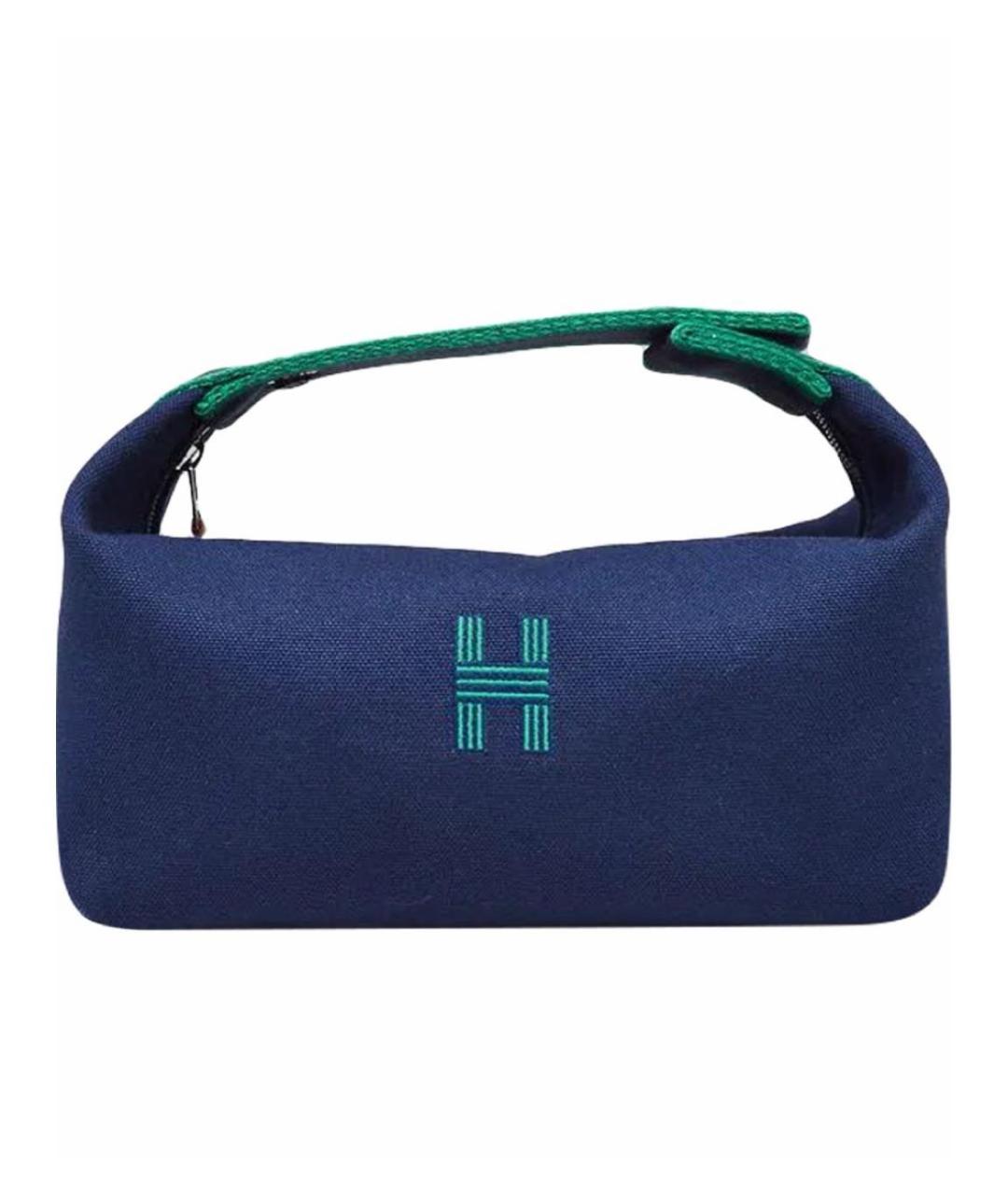 HERMES Синяя хлопковая косметичка, фото 1