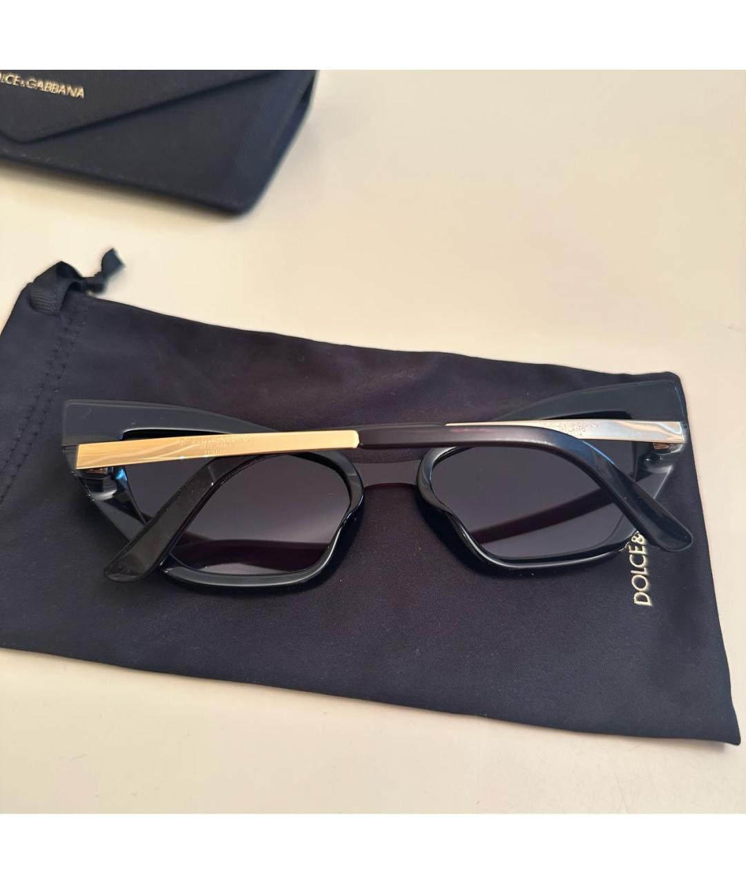 DOLCE&GABBANA Черные пластиковые солнцезащитные очки, фото 3