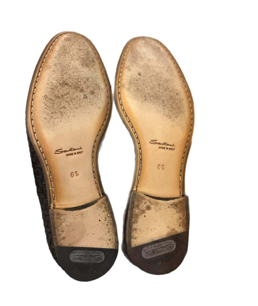 SANTONI Черные кожаные лоферы, фото 7