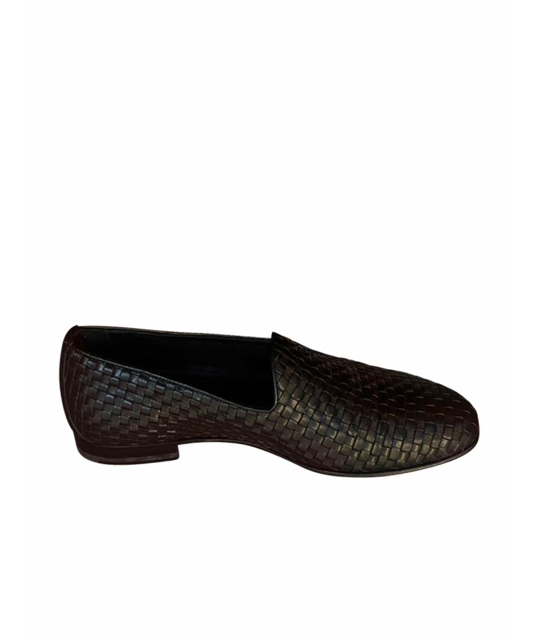 SANTONI Черные кожаные лоферы, фото 1
