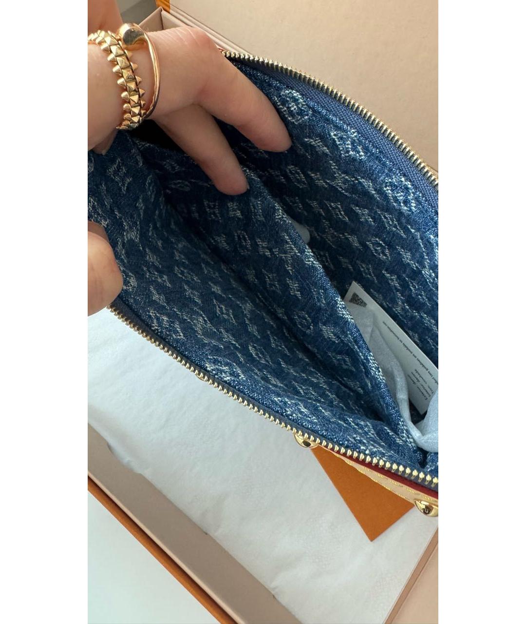 LOUIS VUITTON Синяя деним сумка с короткими ручками, фото 3
