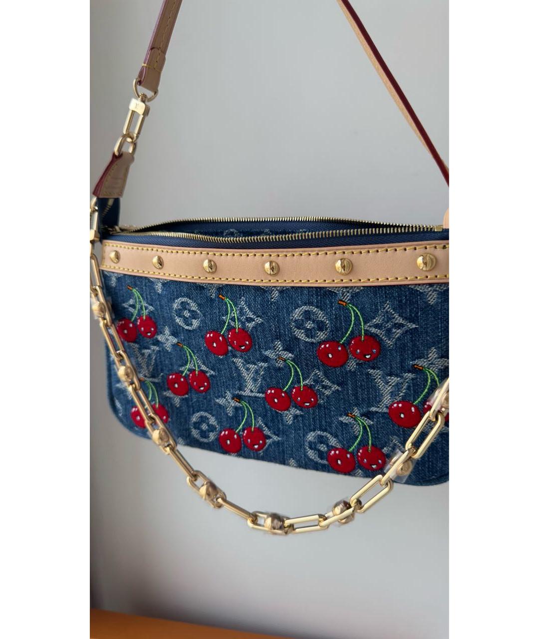 LOUIS VUITTON Синяя деним сумка с короткими ручками, фото 2