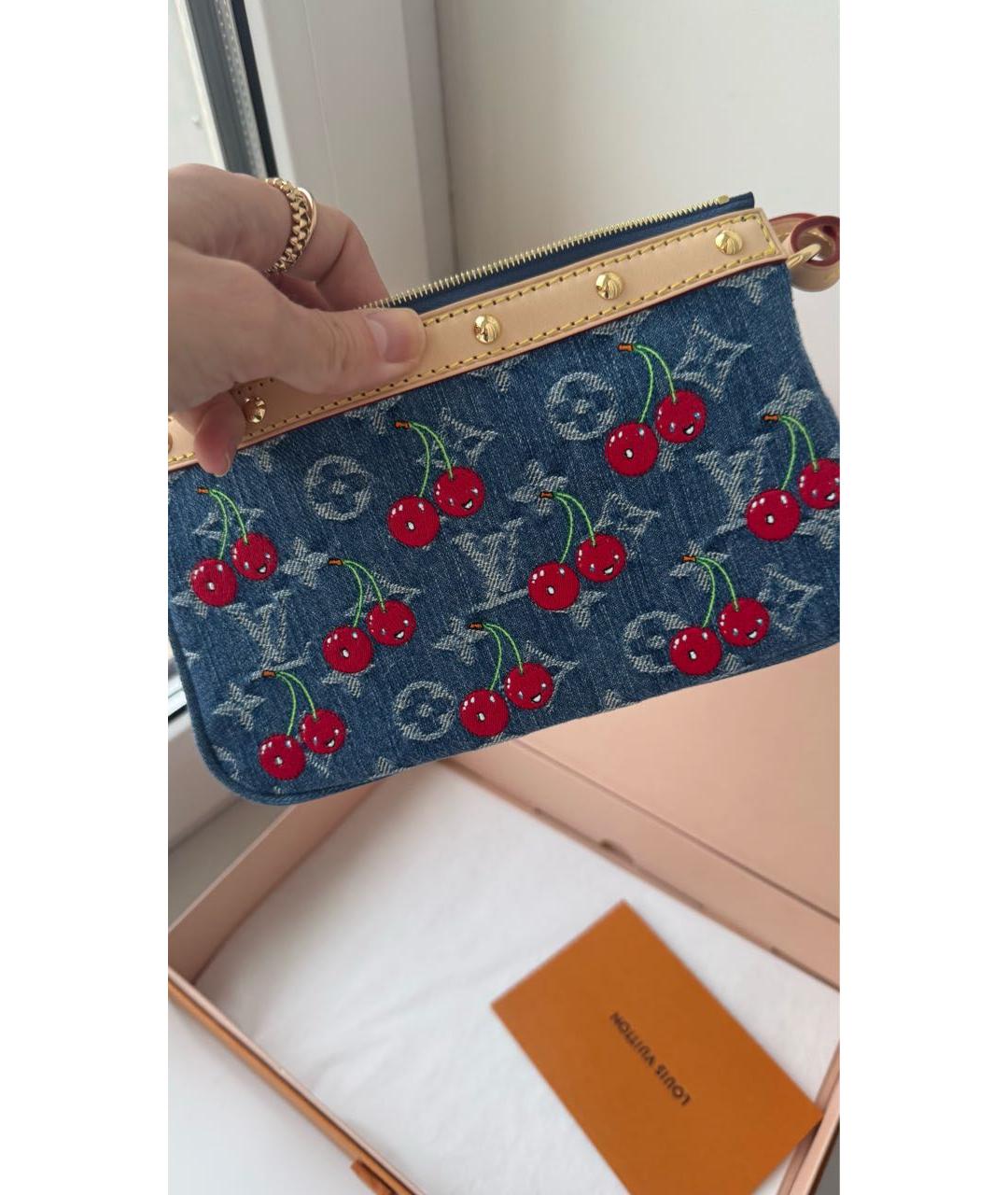 LOUIS VUITTON Синяя деним сумка с короткими ручками, фото 6