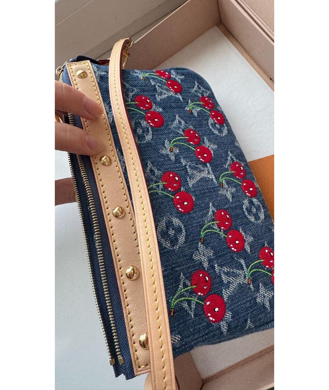 LOUIS VUITTON Синяя деним сумка с короткими ручками, фото 5