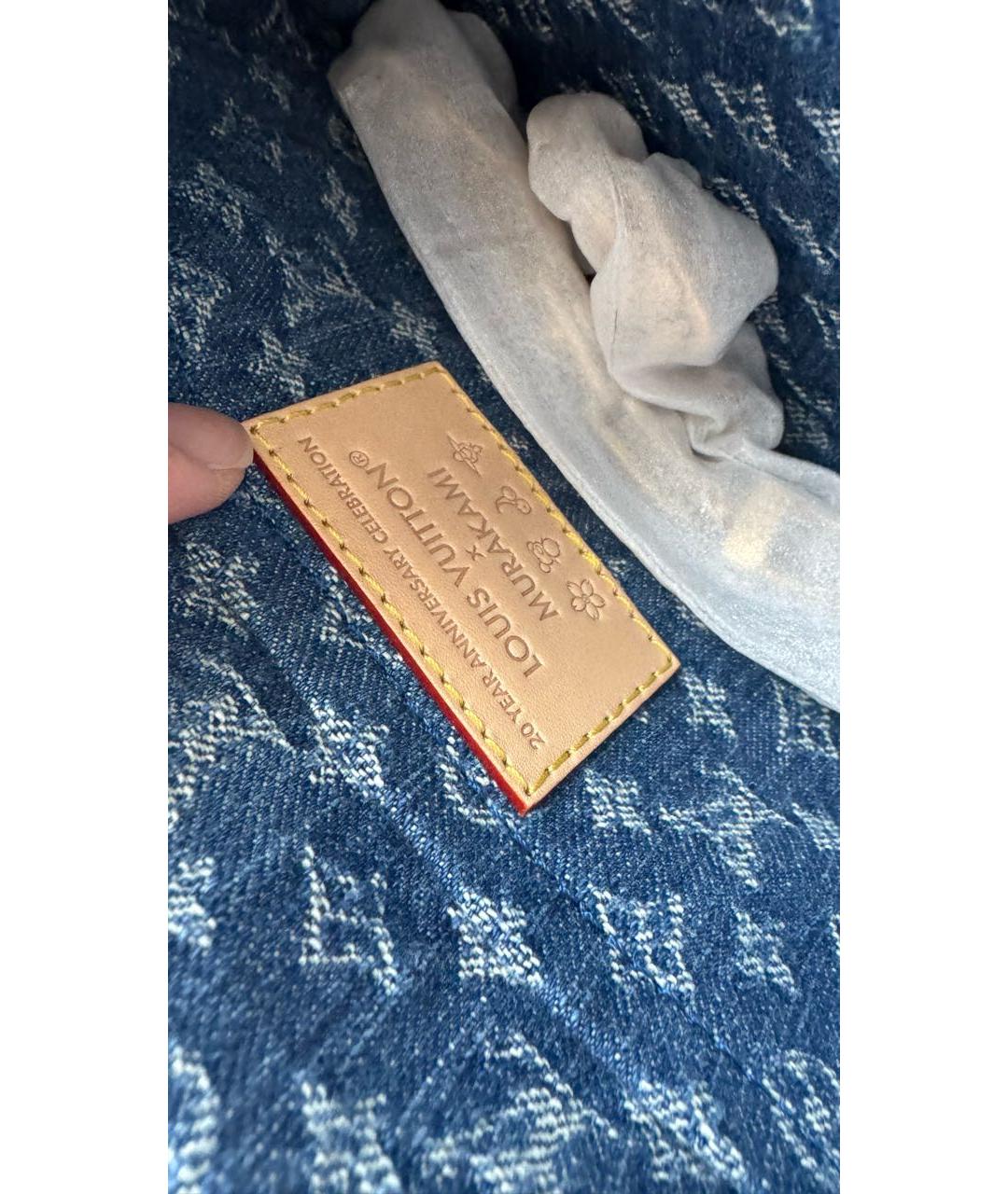 LOUIS VUITTON Синяя деним сумка с короткими ручками, фото 4