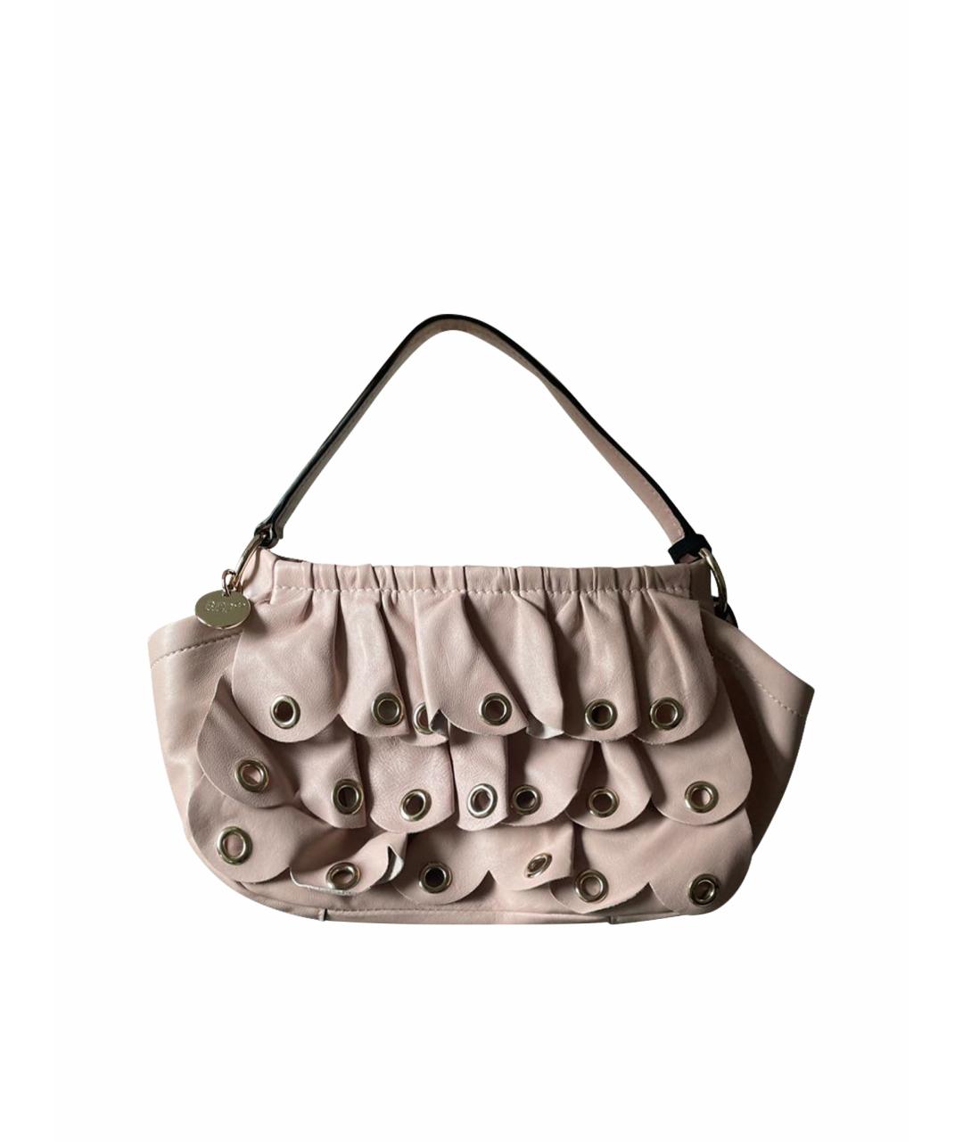 RED VALENTINO Розовая кожаная сумка с короткими ручками, фото 1