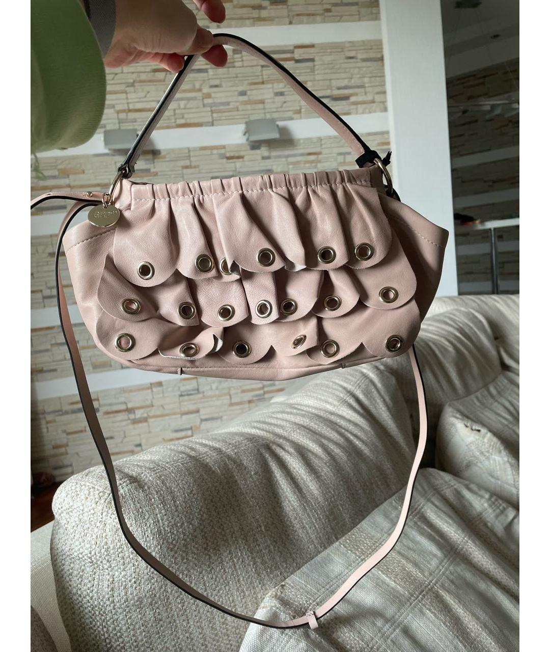 RED VALENTINO Розовая кожаная сумка с короткими ручками, фото 9