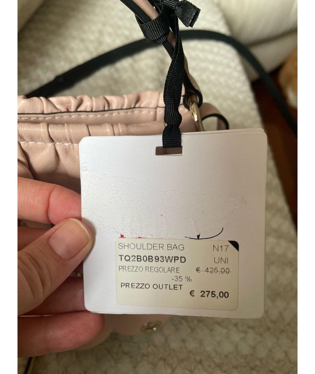 RED VALENTINO Розовая кожаная сумка с короткими ручками, фото 5