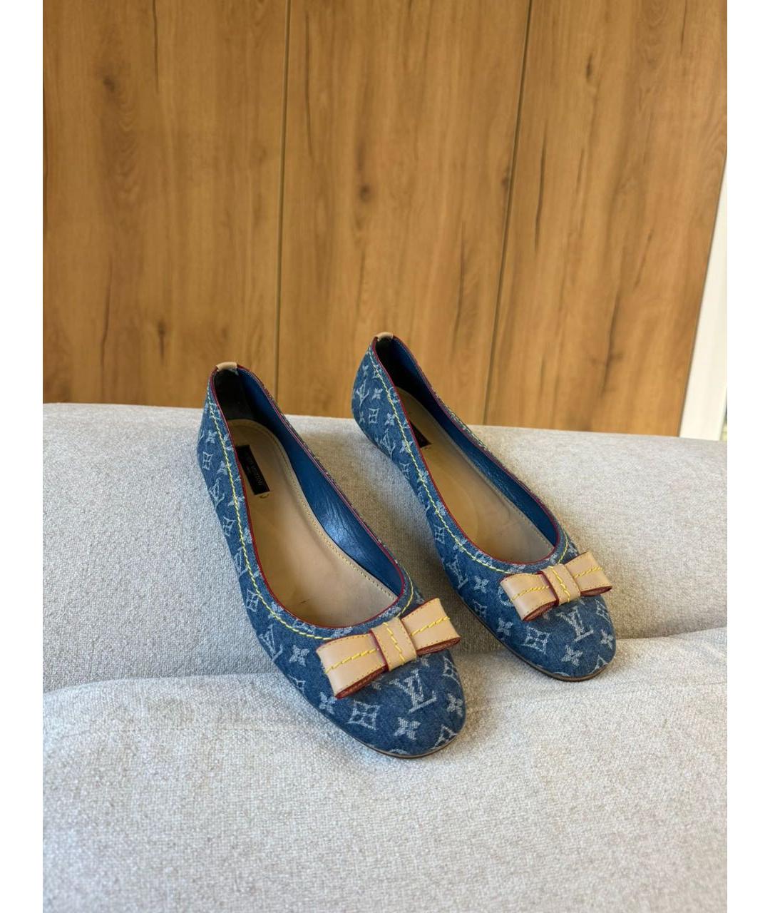 LOUIS VUITTON Синие балетки, фото 2