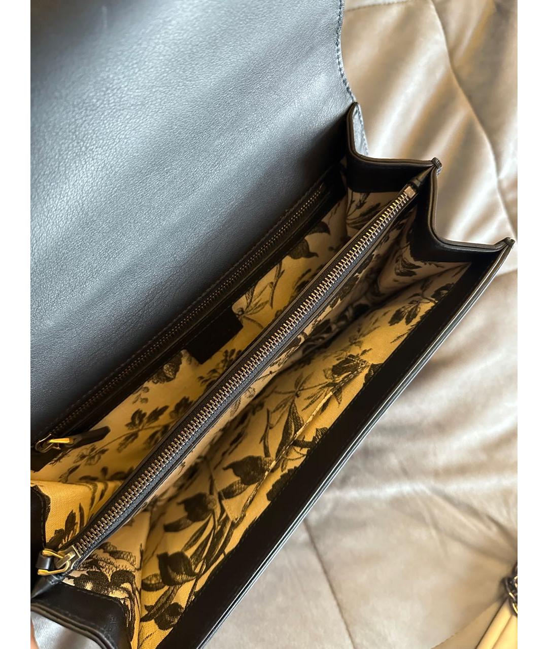 GUCCI Черная кожаная сумка с короткими ручками, фото 4