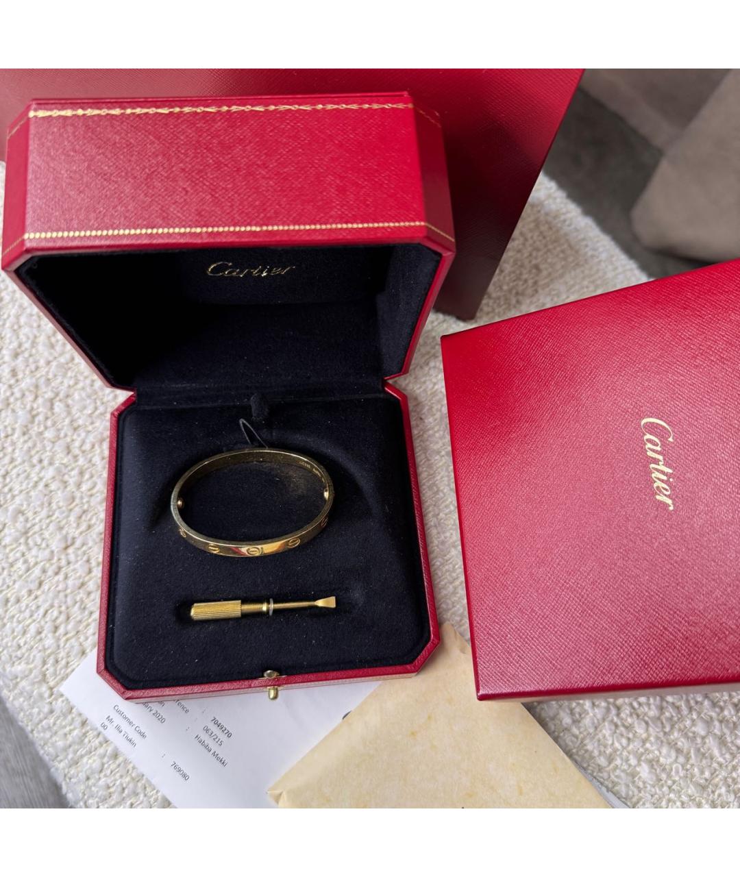 CARTIER Золотой браслет из желтого золота, фото 2