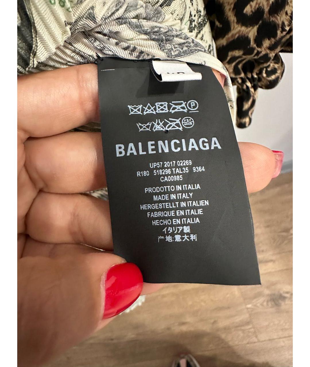 BALENCIAGA Мульти полиэстеровое повседневное платье, фото 6