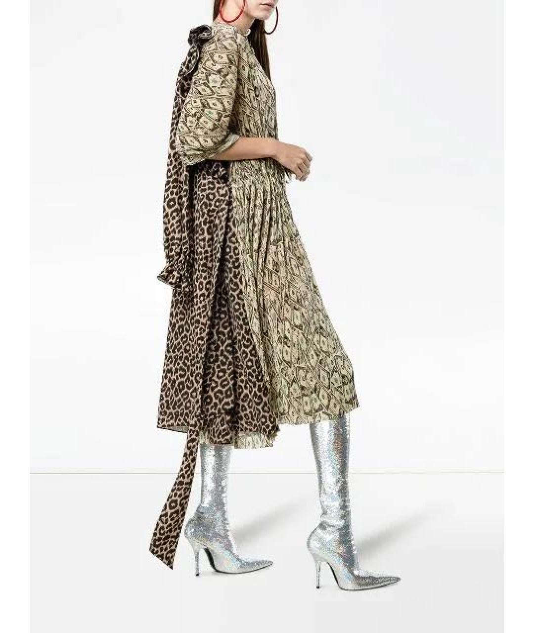 BALENCIAGA Мульти полиэстеровое повседневное платье, фото 2