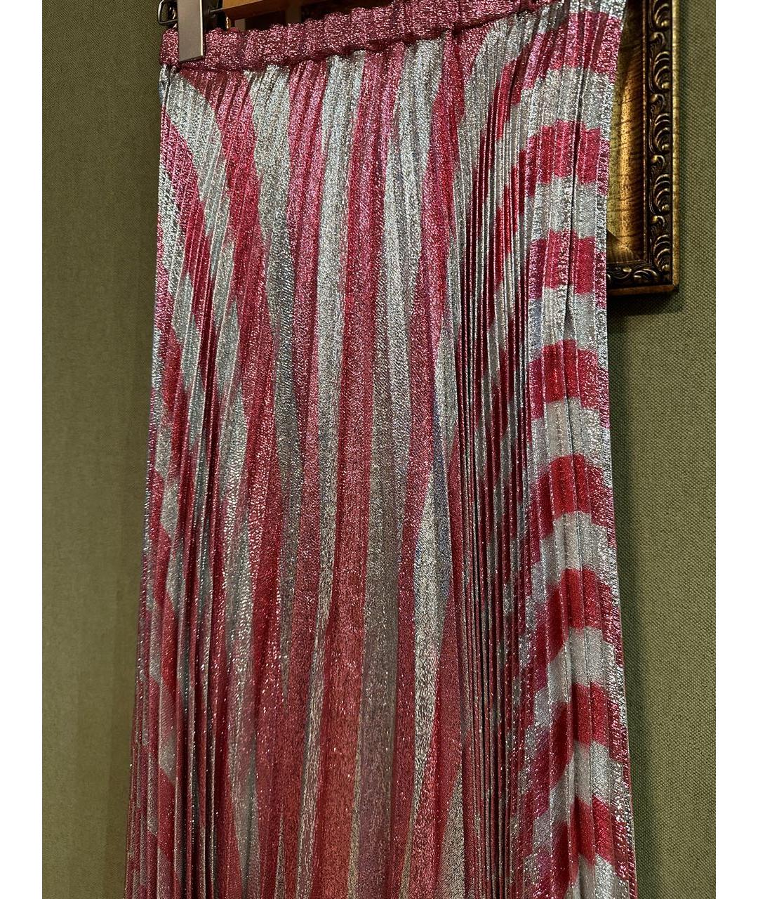 GUCCI Розовая шелковая юбка миди, фото 4