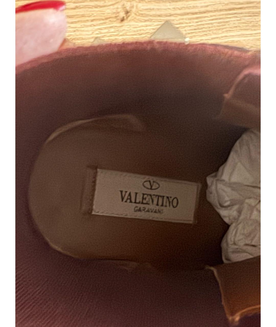 VALENTINO Бордовые кожаные ботильоны, фото 6