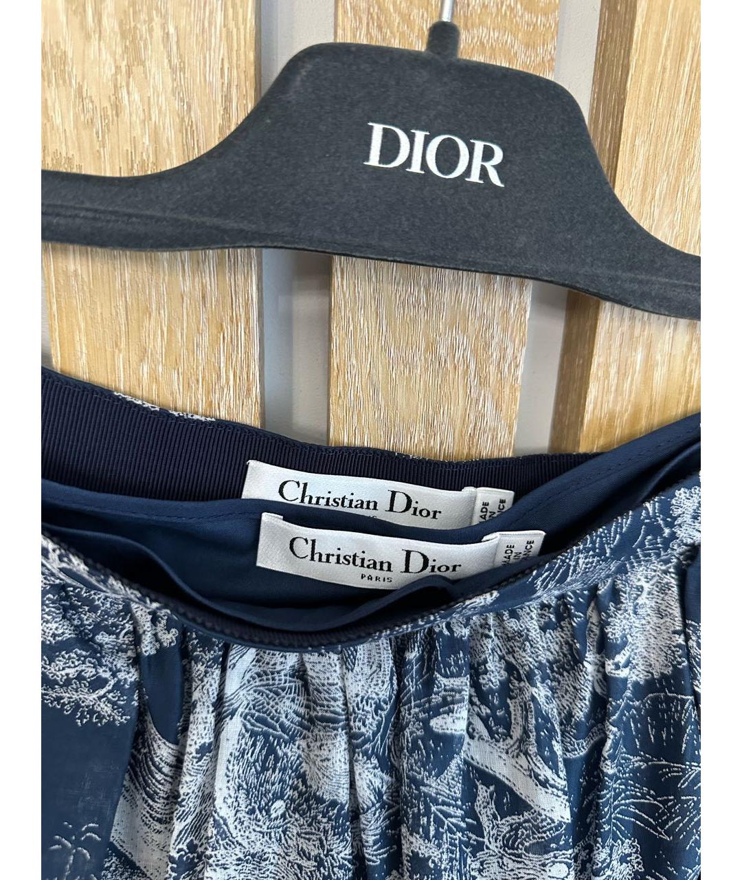 CHRISTIAN DIOR Темно-синяя юбка миди, фото 4