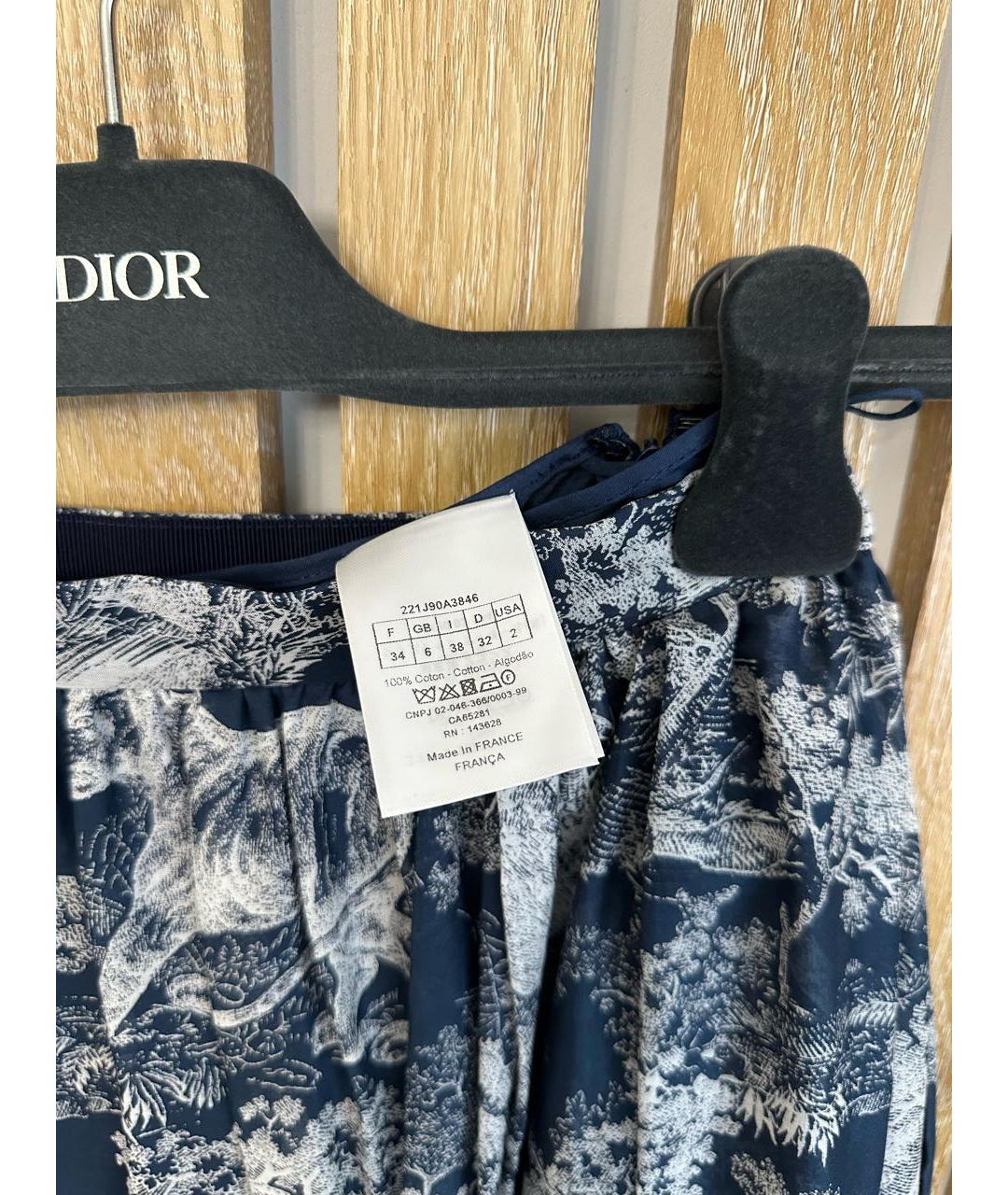 CHRISTIAN DIOR Темно-синяя юбка миди, фото 5