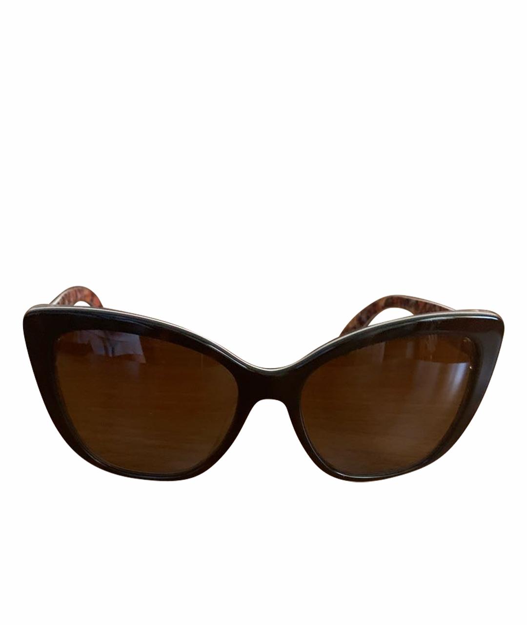 DOLCE&GABBANA Коричневые пластиковые солнцезащитные очки, фото 1