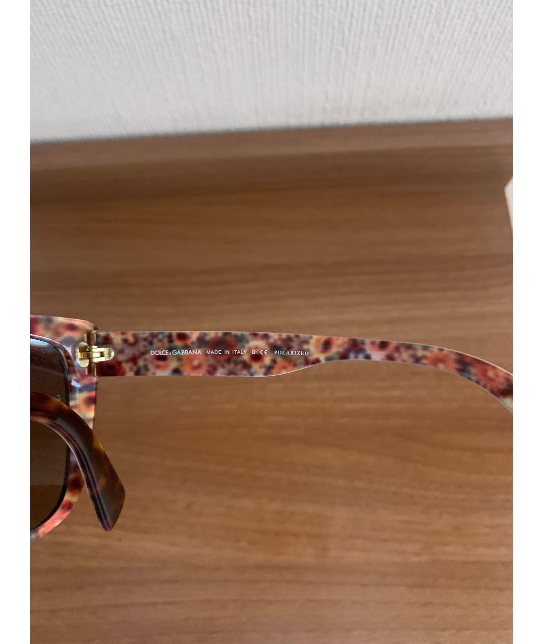DOLCE&GABBANA Коричневые пластиковые солнцезащитные очки, фото 5
