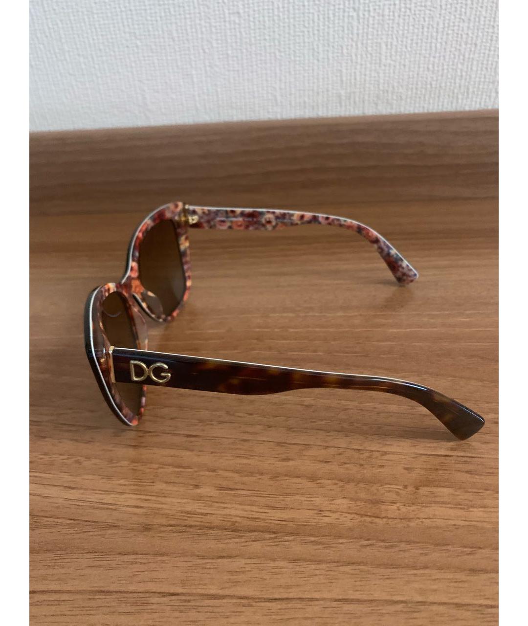 DOLCE&GABBANA Коричневые пластиковые солнцезащитные очки, фото 3