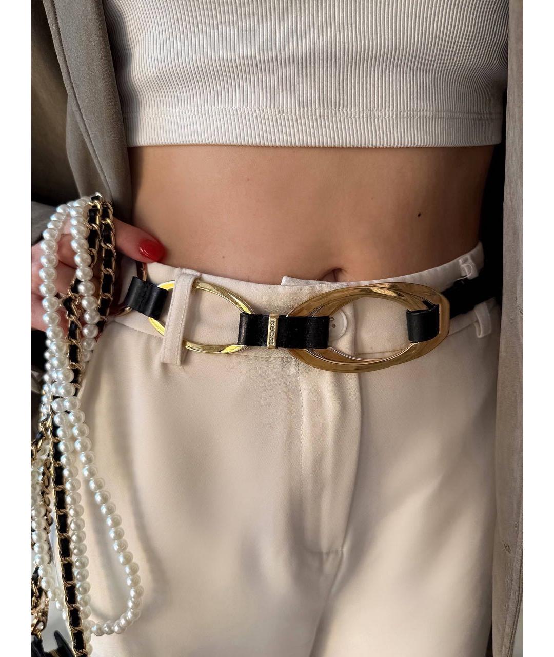 GUCCI Черный кожаный ремень, фото 5