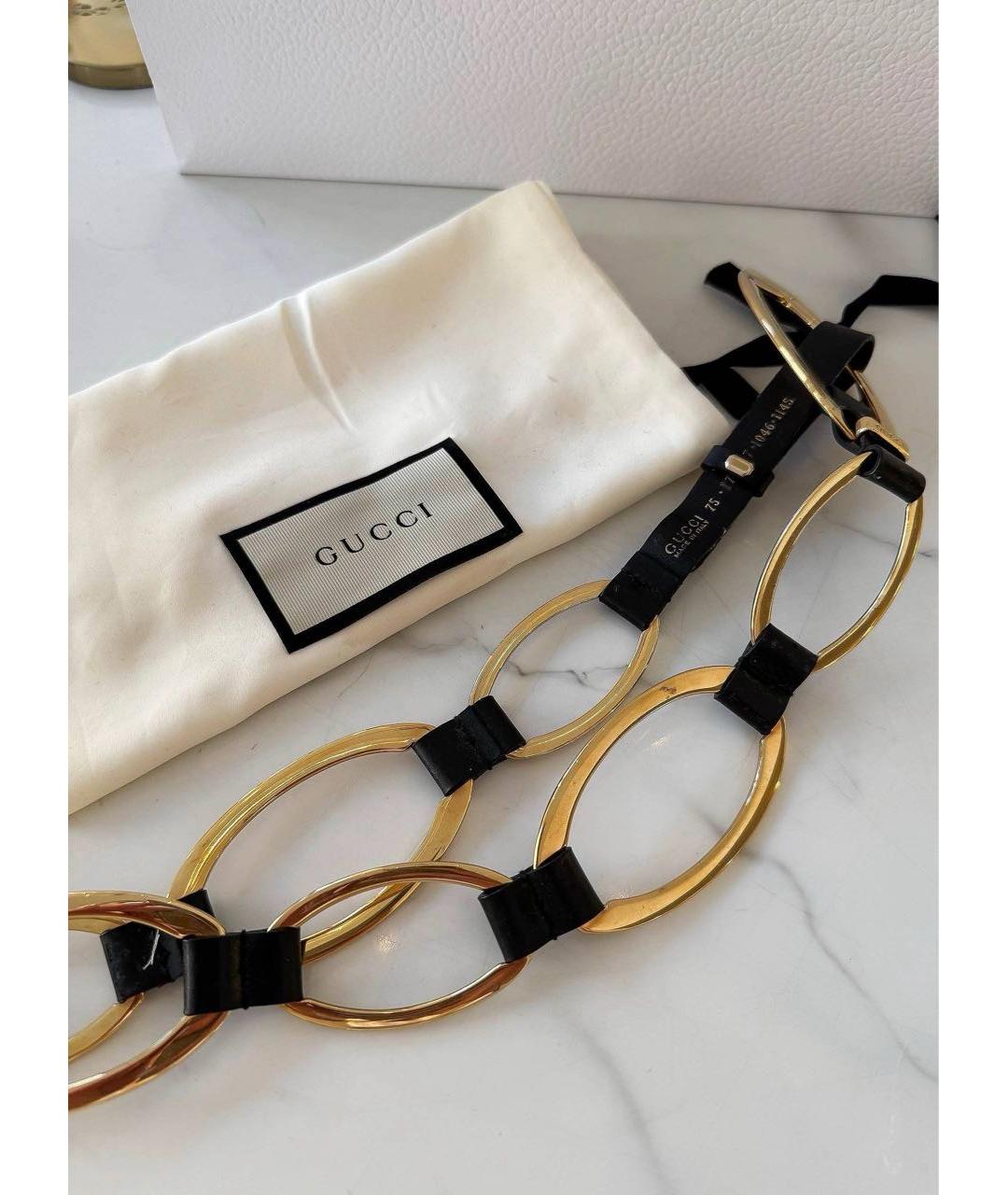 GUCCI Черный кожаный ремень, фото 2