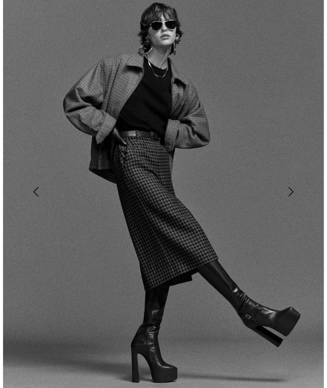 SAINT LAURENT Коричневая шерстяная юбка миди, фото 2