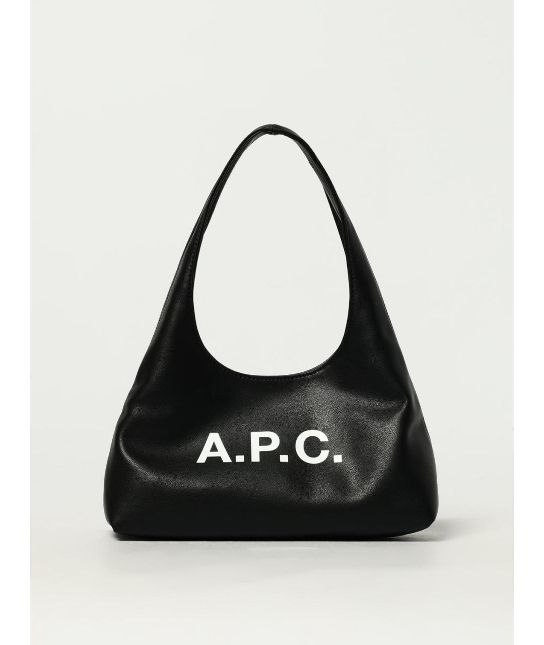 A.P.C. Черная сумка через плечо из искусственной кожи, фото 4
