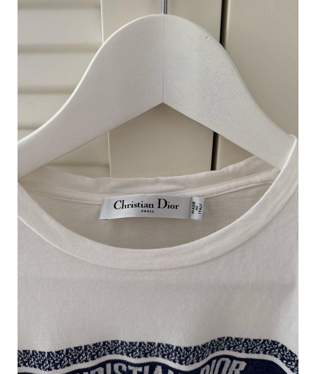 CHRISTIAN DIOR Белая хлопковая футболка, фото 3