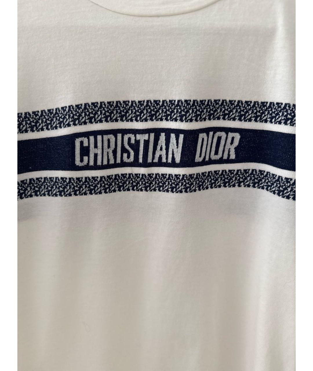 CHRISTIAN DIOR Белая хлопковая футболка, фото 4