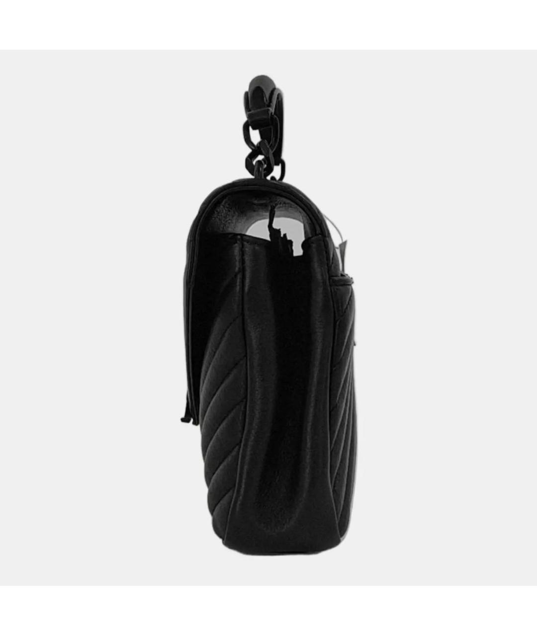 SAINT LAURENT Черная кожаная сумка с короткими ручками, фото 2