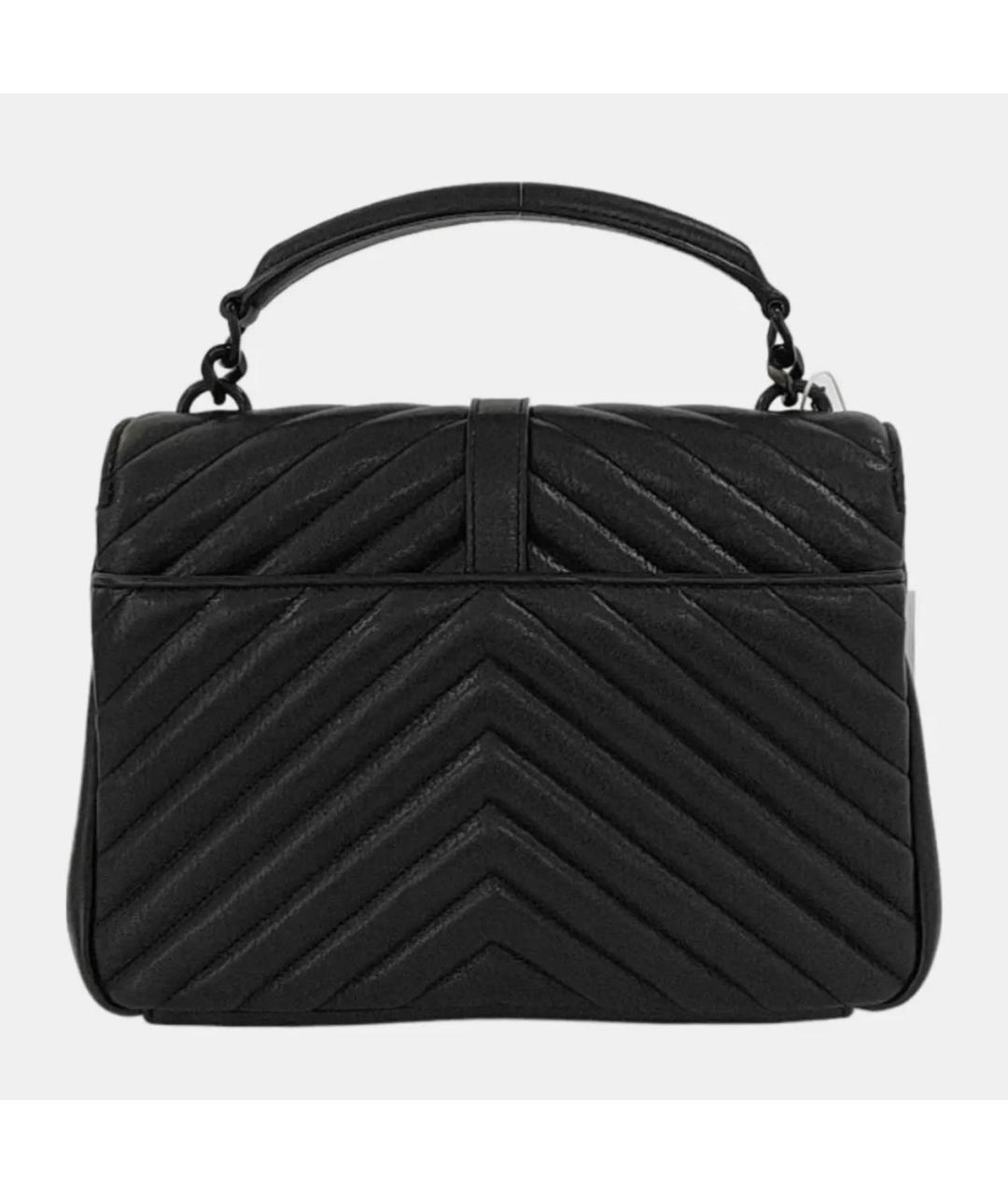 SAINT LAURENT Черная кожаная сумка с короткими ручками, фото 4