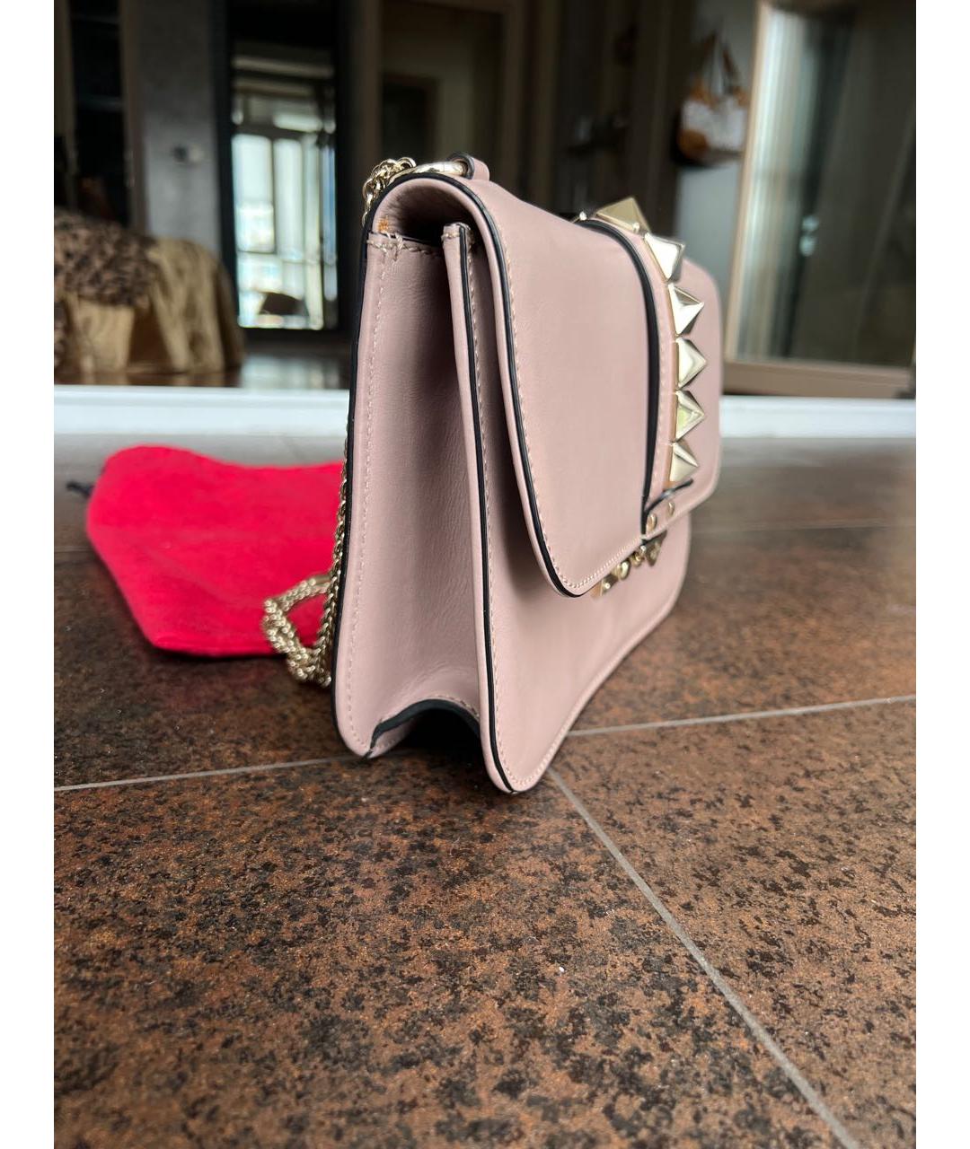 VALENTINO Бежевая кожаная сумка через плечо, фото 2