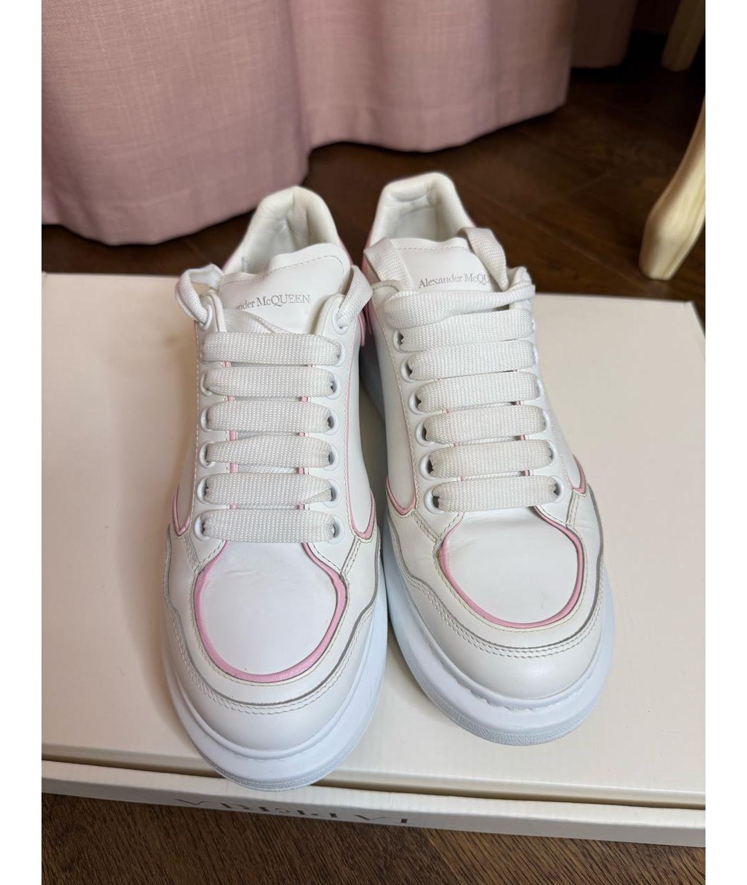 ALEXANDER MCQUEEN Белые кожаные кеды, фото 2