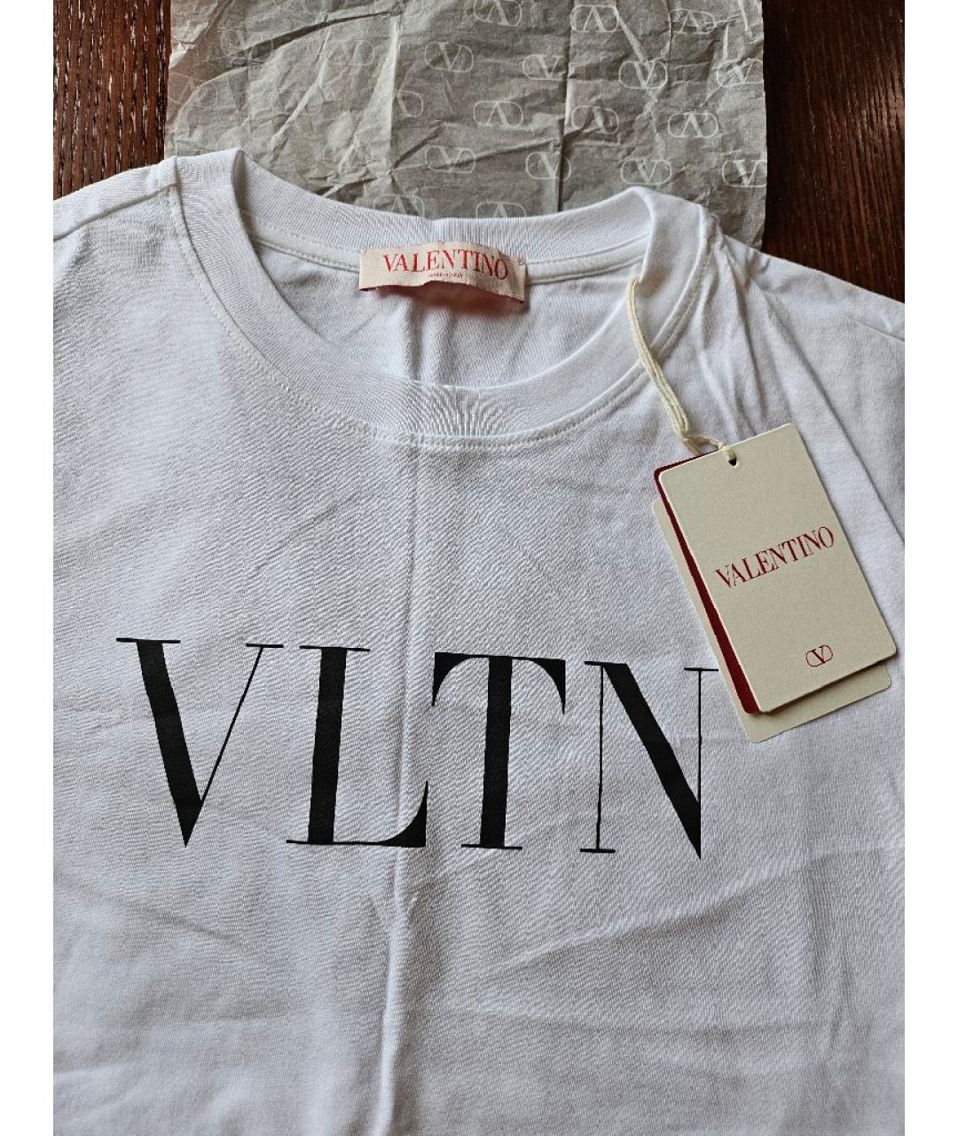 VALENTINO Белая хлопковая футболка, фото 2