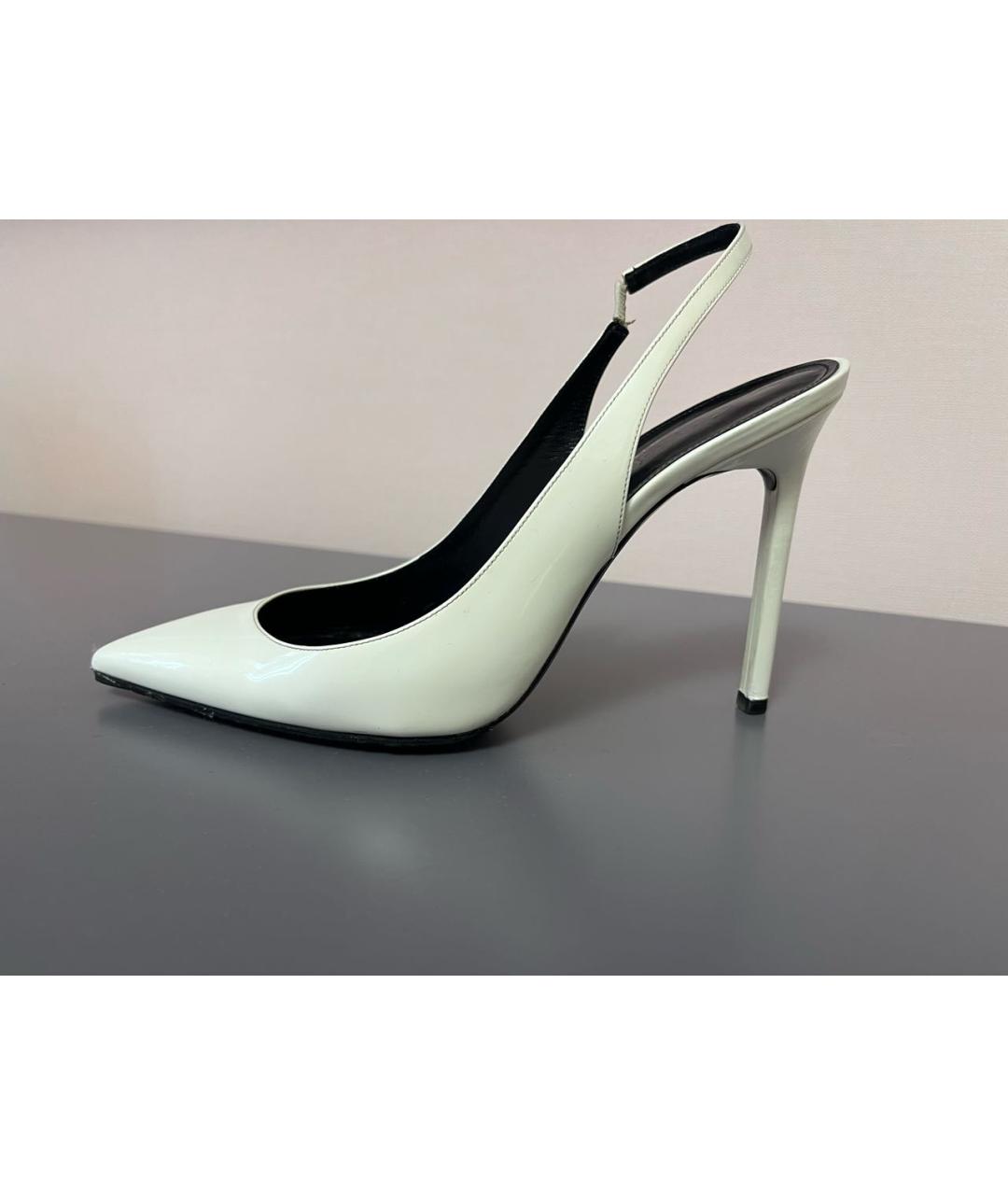 SAINT LAURENT Белые туфли из лакированной кожи, фото 9