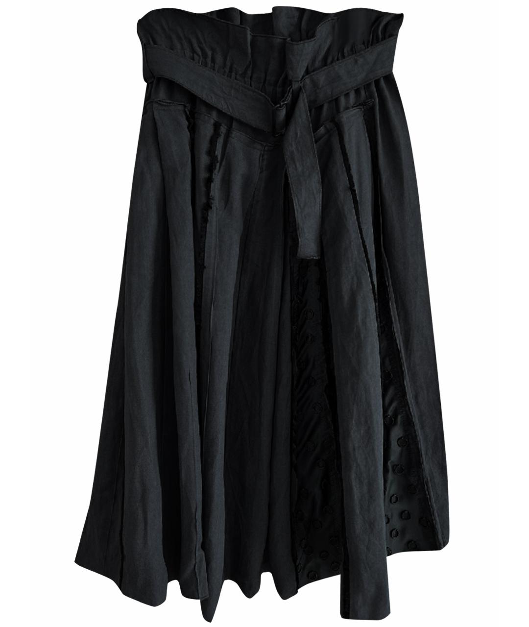BOTTEGA VENETA Синяя хлопковая юбка миди, фото 1
