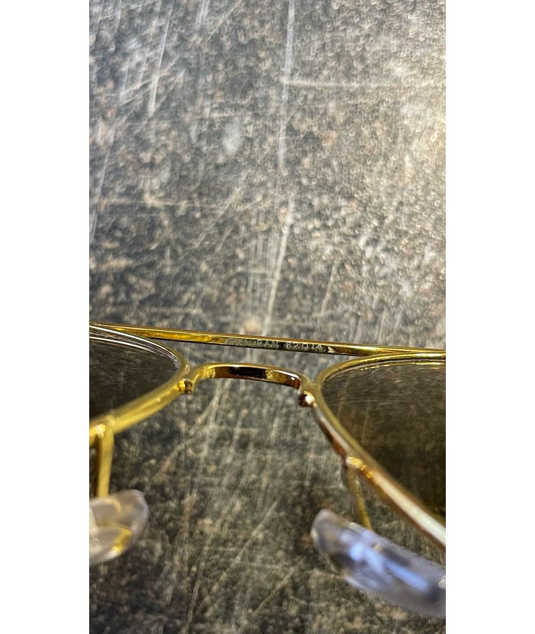 RAY BAN Желтые металлические солнцезащитные очки, фото 4