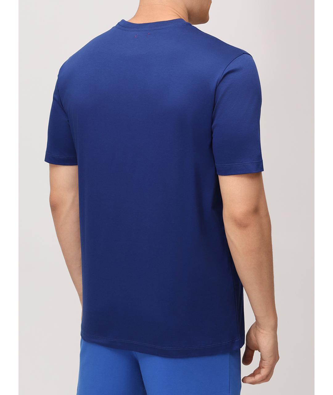 KITON Синяя хлопковая футболка, фото 3